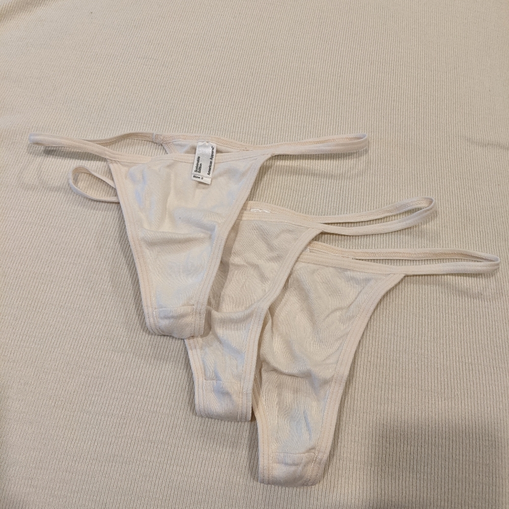 BOGO American Apparel Organic Baby Rib Thong 3-pk